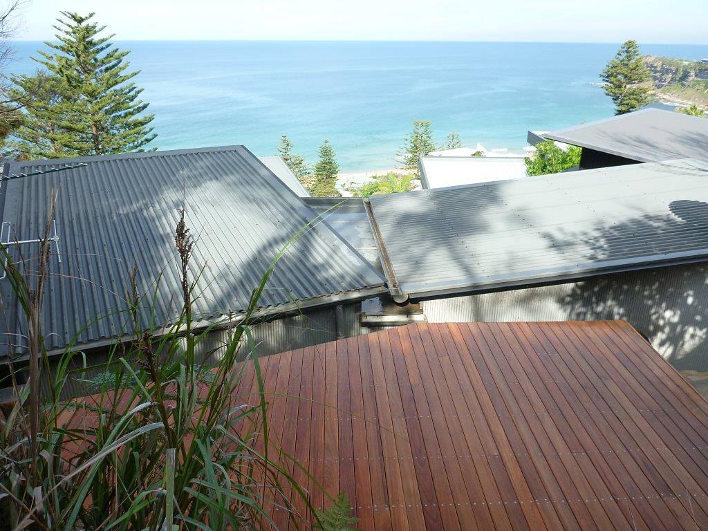 Hardwood deck with ocean views on the Northern Beaches